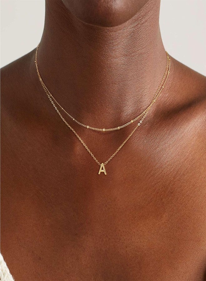LEXODY Gold Initial Necklaces for Women, 14k Gold Plated Round Letter A-Z Pendant Necklace Trendy Capital Monogram Necklace Dainty Name Pendant Necklace for Women Jewelry Gifts - Image 2